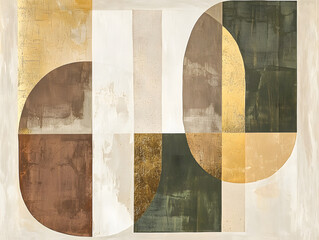 A layered abstract artwork