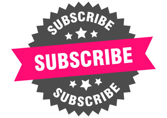 SUBSCRIBE label, sign