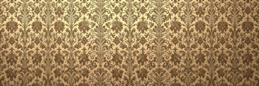 Fototapeta Elegant vintage card with damask seamless wallpaper design, elegant, card