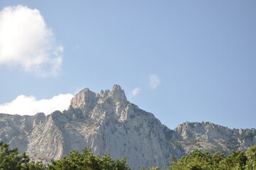 mountains in Crimea rocky and green