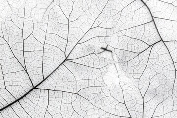 Obraz premium Close-up of a leaf's delicate, vein structure, showcasing intricate detail and texture.