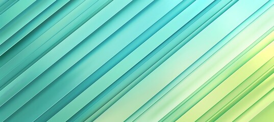Fototapeta premium Abstract geometric background with dynamic diagonal lines in cyan and green tones, ideal for digital and creative projects.