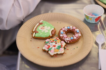 A Beautifully Decorated Variety of Holiday Cookies Presented Elegantly on a Plate