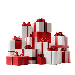Red and White Gift Boxes, Festive Holiday Presents, Christmas Surprise