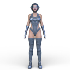 サイバーウーマン　3DCGレンダリング