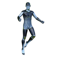 男性サイボーグ　3DCGレンダリング