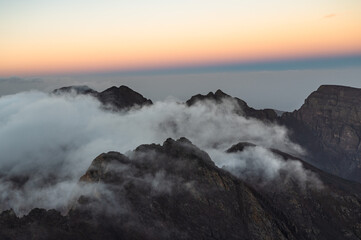  Aerial moutain view at the trail to Toubkal, the highest mountain in North Africa.