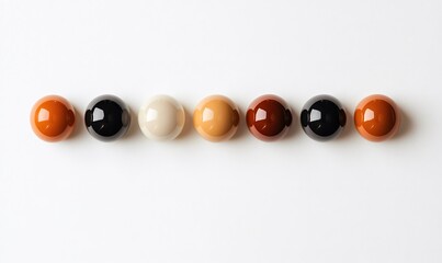 Polished spheres in a row symbolizing unity and diversity