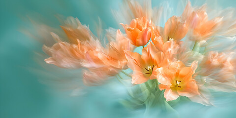 Vibrant tulips radiate warmth and beauty, creating a serene moment of spring joy and renewal