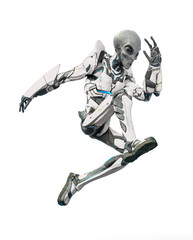 mega alien is jumping in action