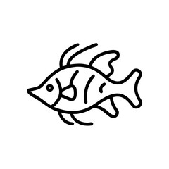 Minimalist fish icon symbolizing aquatic life and nature conservation