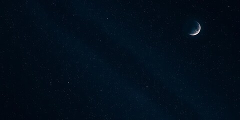 Fototapeta premium A mesmerizing starry night sky filled with countless twinkling stars and a bright full moon, tranquil, universe, space