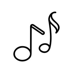 Minimalist musical notes icon symbolizing music, melody, and rhythm