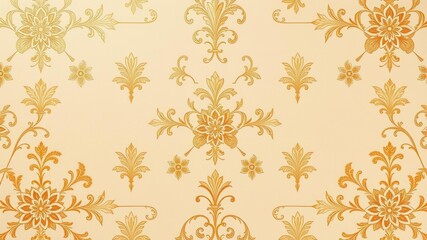Cream background adorned with elegant floral pattern in shades of gold and blush, high-end, luxury, background