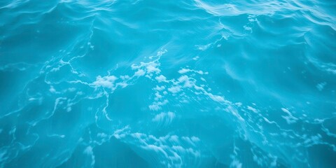 Obraz premium Blue turquoise ocean water texture with white foamy waves crashing, motion, blue, nature