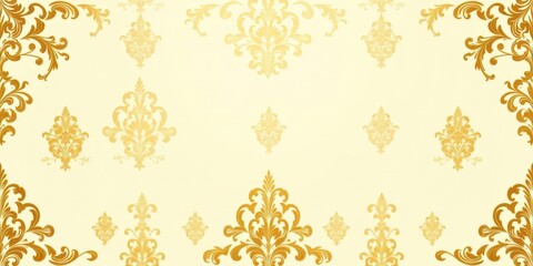 Elegant and intricate damask pattern design in shades of gold and cream, design, background, intricate