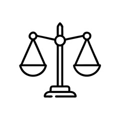 Minimalist scales of justice icon symbolizing fairness, balance, and law