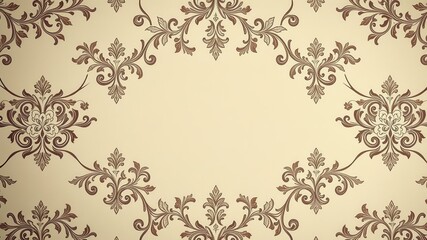Obraz premium Elegant cream background adorned with intricate floral pattern, luxury, elegant, cream