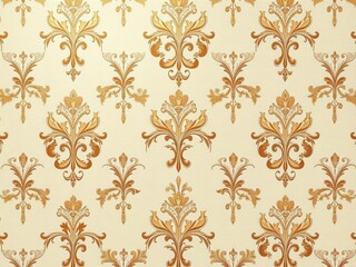 Elegant cream background adorned with intricate floral pattern, texture, artistic, glamorous