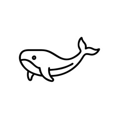 Obraz premium Minimalist whale icon symbolizing marine life, nature, and conservation