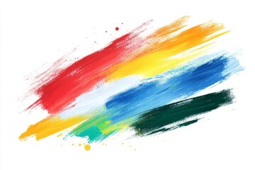 Colorful brush strokes on white background.