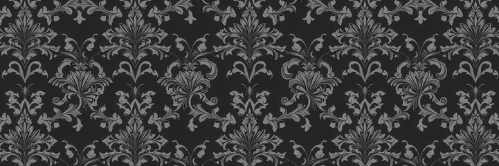 Luxurious charcoal floral wallpaper with intricate design and rich textures, pattern, background, charcoal