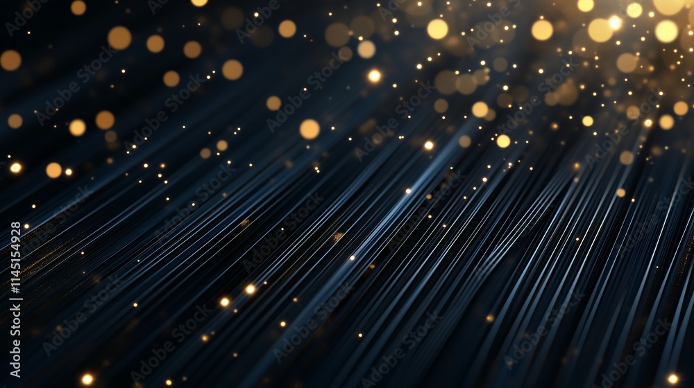 Poster shimmering particles float gently through a dark background creating a magical atmosphere during a f