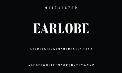 Elegant and modern serif alphabet font uppercase and numberfonts victorian typeface