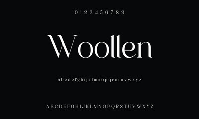 Elegant and modern serif alphabet font uppercase and numberfonts victorian typeface