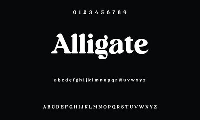 Elegant and modern serif alphabet font uppercase and numberfonts victorian typeface