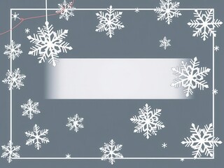 Snowflake border design for Christmas card, greeting card, celebration, snowflakes