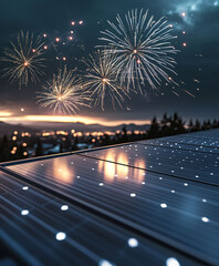 Solar Panels Illuminated by Fireworks in 2025