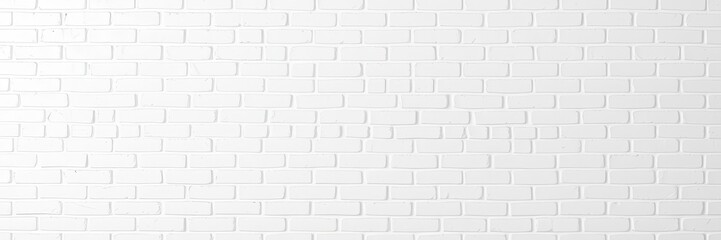 Fototapeta premium White brick wall with a smooth texture and clean finish, perfect for backgrounds in photography or design projects, white, brick wall