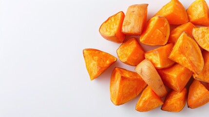 Chopped Sweet Potatoes, Raw Vegetable, Healthy Food, Vegan Ingredient, Copy Space, Food Photography


