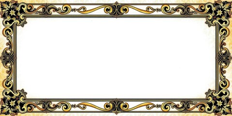 Vintage frames in various shapes and sizes displayed on a luxurious damask background, elegant, intricate