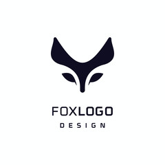 Simple fox face, vector logo design template