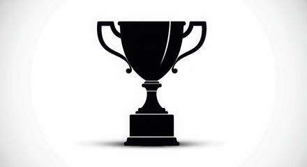 trophy black and white Silhouette isolated background, gold cup with a trophy vector icon