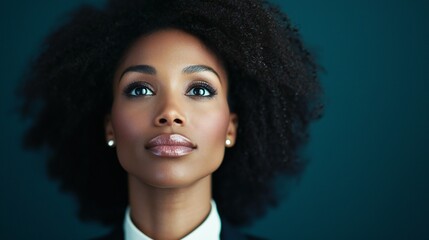 Fototapeta premium Black History Month Confident Black Woman Portrait Afro Hairstyle Business