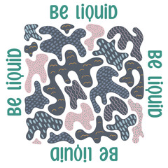 Children’s abstract shapes. Children’s abstract shapes poster. Hand drawn abstract shape forms. Vector illustration in flat style.