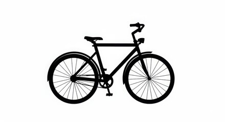 Fototapeta premium Cycle black and white Silhouette isolated background, Silhouette of a carbon fiber road racing bicycle