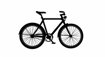 Fototapeta premium Cycle black and white Silhouette isolated background, Silhouette of a carbon fiber road racing bicycle