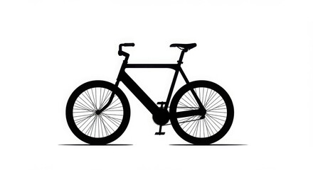 Cycle black and white Silhouette isolated background, Silhouette of a carbon fiber road racing bicycle