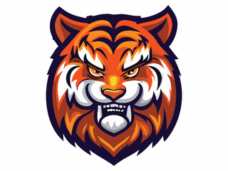 tiger head isolated on white