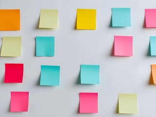 Fototapeta premium a design with colorful sticky notes and a white backdrop