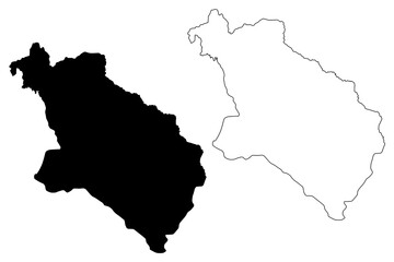 Obraz premium Pljevlja Municipality (Montenegro, Municipalities of Montenegro) map vector illustration, scribble sketch Pljevlja map