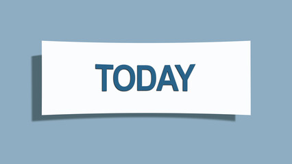 Today. A card isolated on blue background.