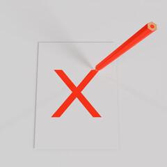 Obraz premium A minimalist red pencil marking a red 