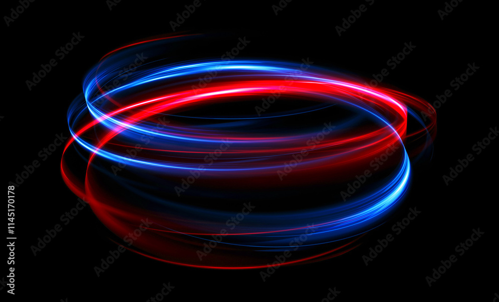 Wall mural glow swirl light effect. circular lens flare. abstract rotational lines. power energy element. lumin