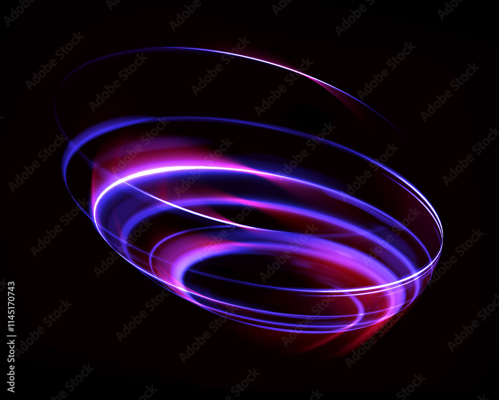 Wall mural glow swirl light effect. circular lens flare. abstract rotational lines. power energy element. lumin