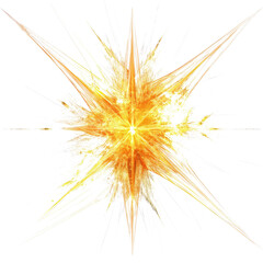 Obraz premium Abstract Glowing Starburst With Radiating Rays In Yellow And Orange Tones: Isolated On A White Background
